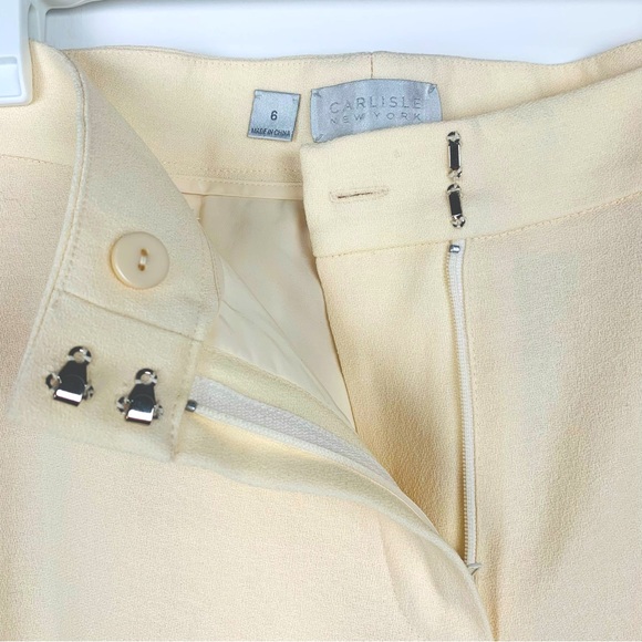 $365 Carlisle New York Creme Beige 100% Wool Luxury Dress Pants Women's Size 6 - Picture 10 of 13
